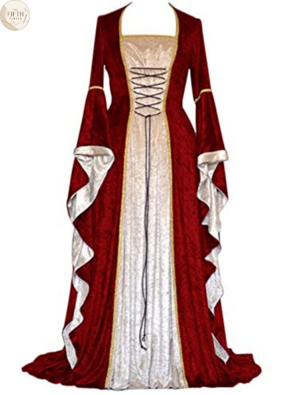 Womens Renaissance Medieval Costume Dress Lace Up Long Gown Cosplay